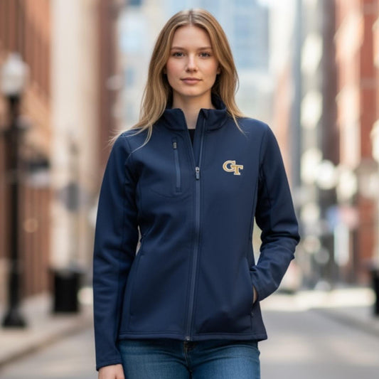 Antigua Georgia Tech Womens Outwear Jacket (Navy)