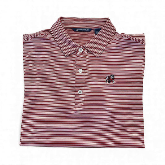 Cutter & Buck UGA Mens Forge Eco Double Stripe Recycled Polo WHR