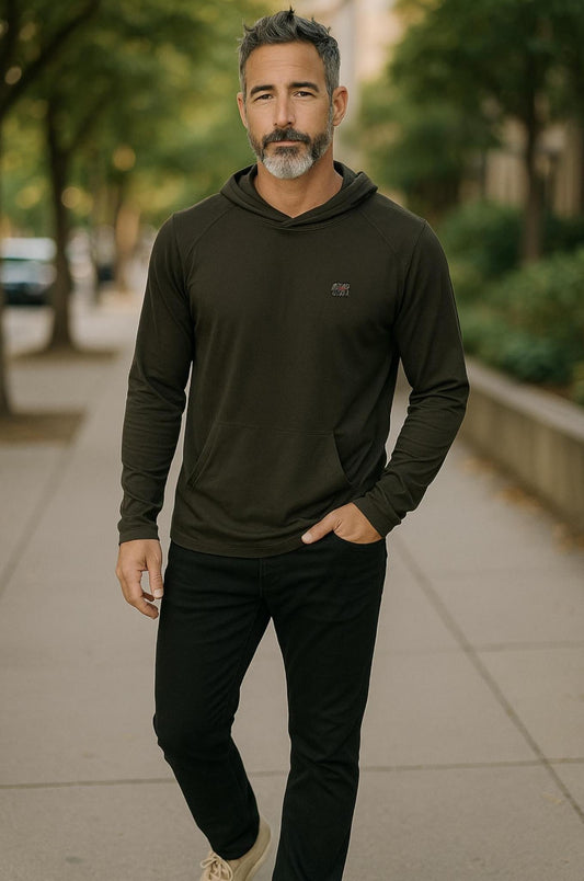 Cutter & Buck UGA Coastline Epic Comfort Eco Hooded Mens Shirt Black