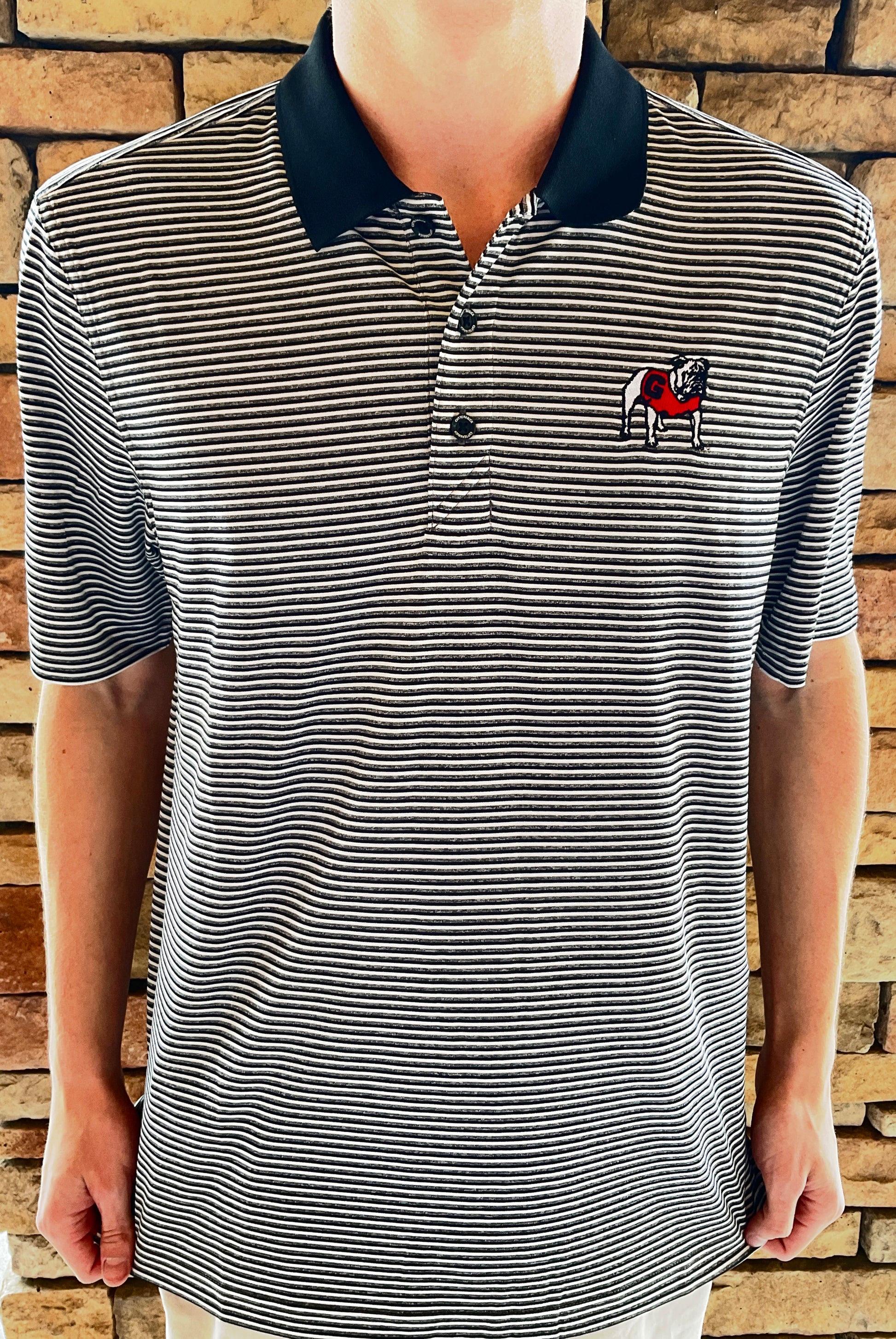 Cutter & Buck Men's Atlanta Braves Forge Tonal Stripe Polo Shirt