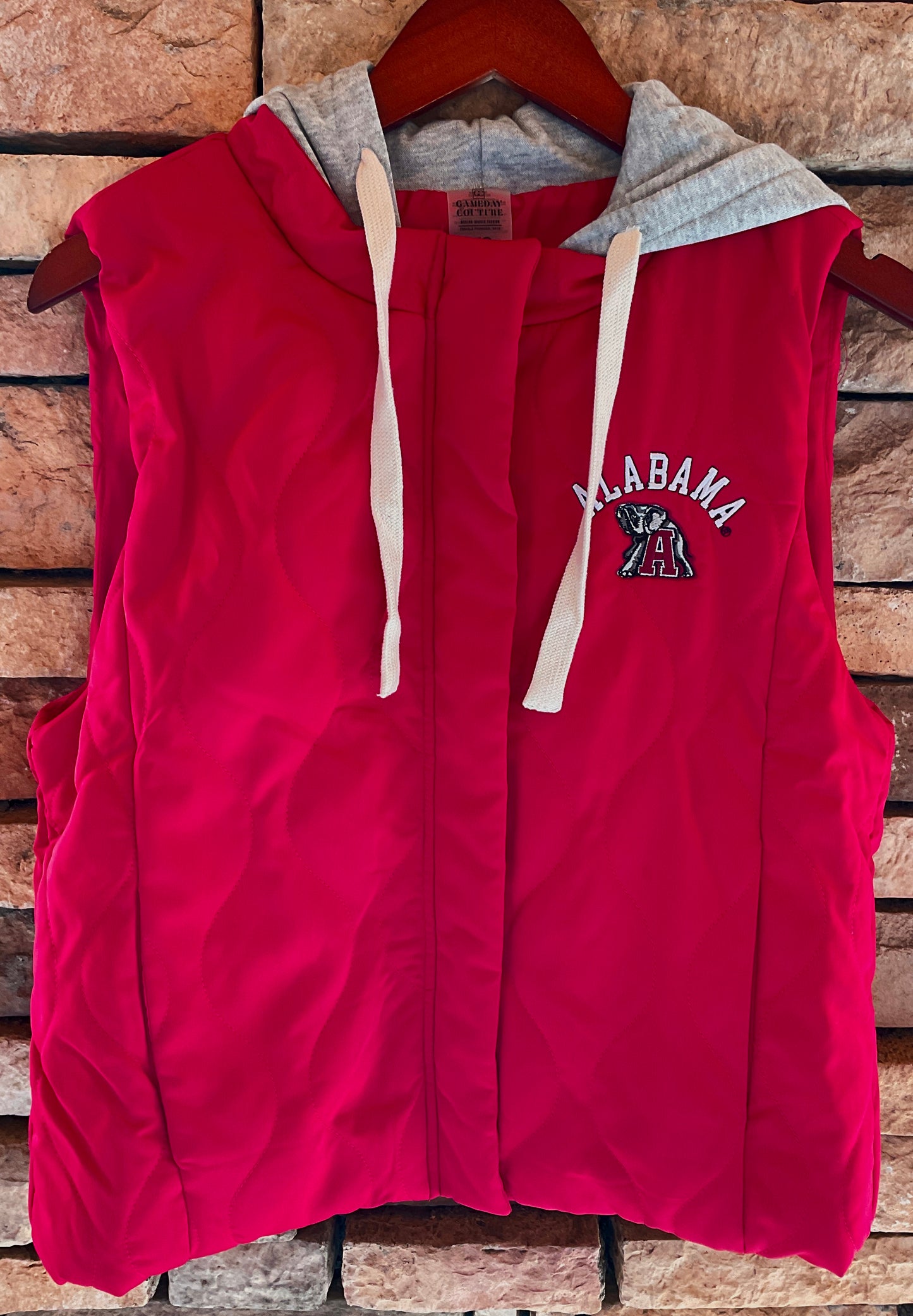 GameDay Couture Alabama Womens SoftSpun Velour Hooded Vest