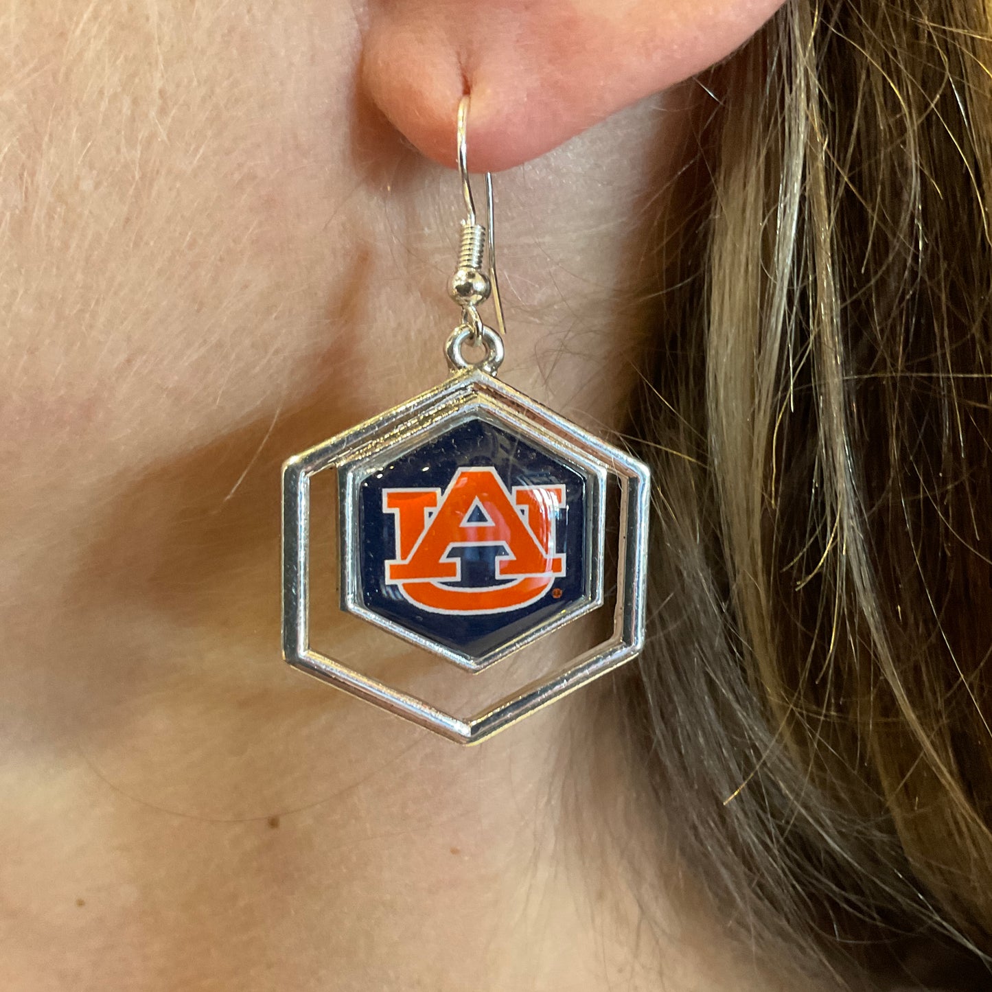 From The Heart Auburn Hexagon Earrings