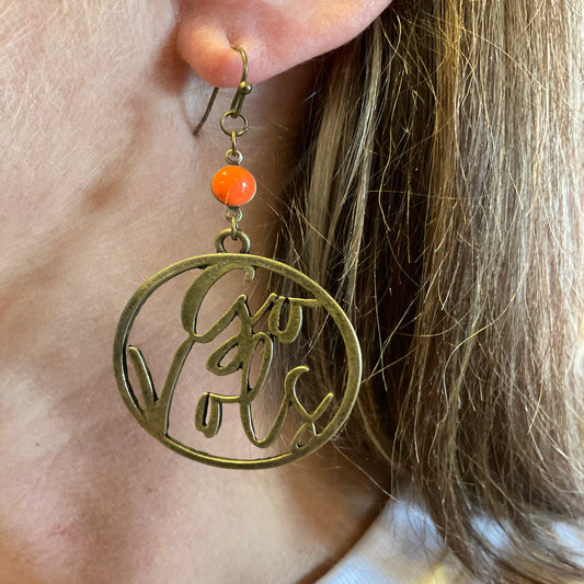 Seasons Jewelry Tennessee "Go Vols" Circular Earrings