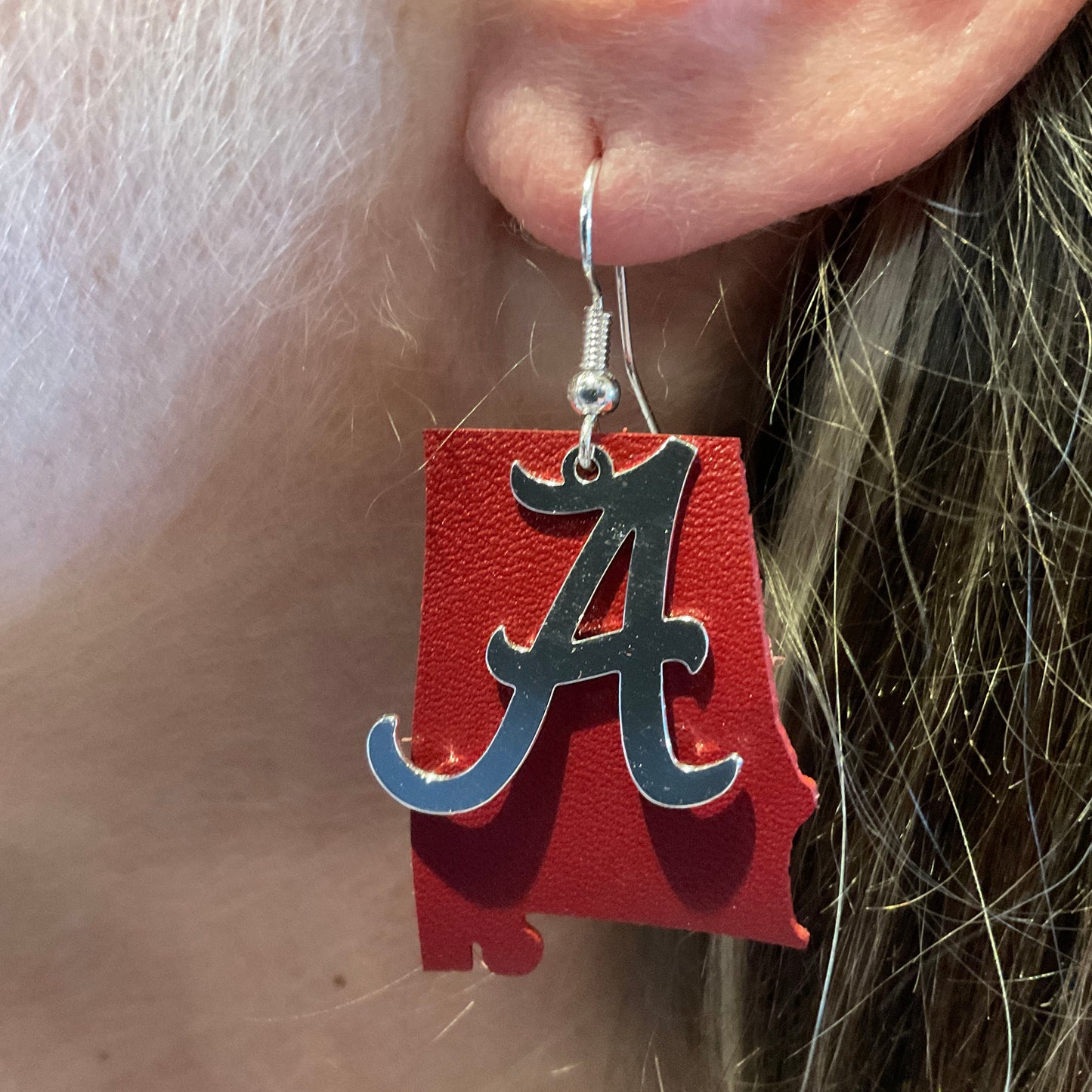 From The Heart Alabama State A Earrings