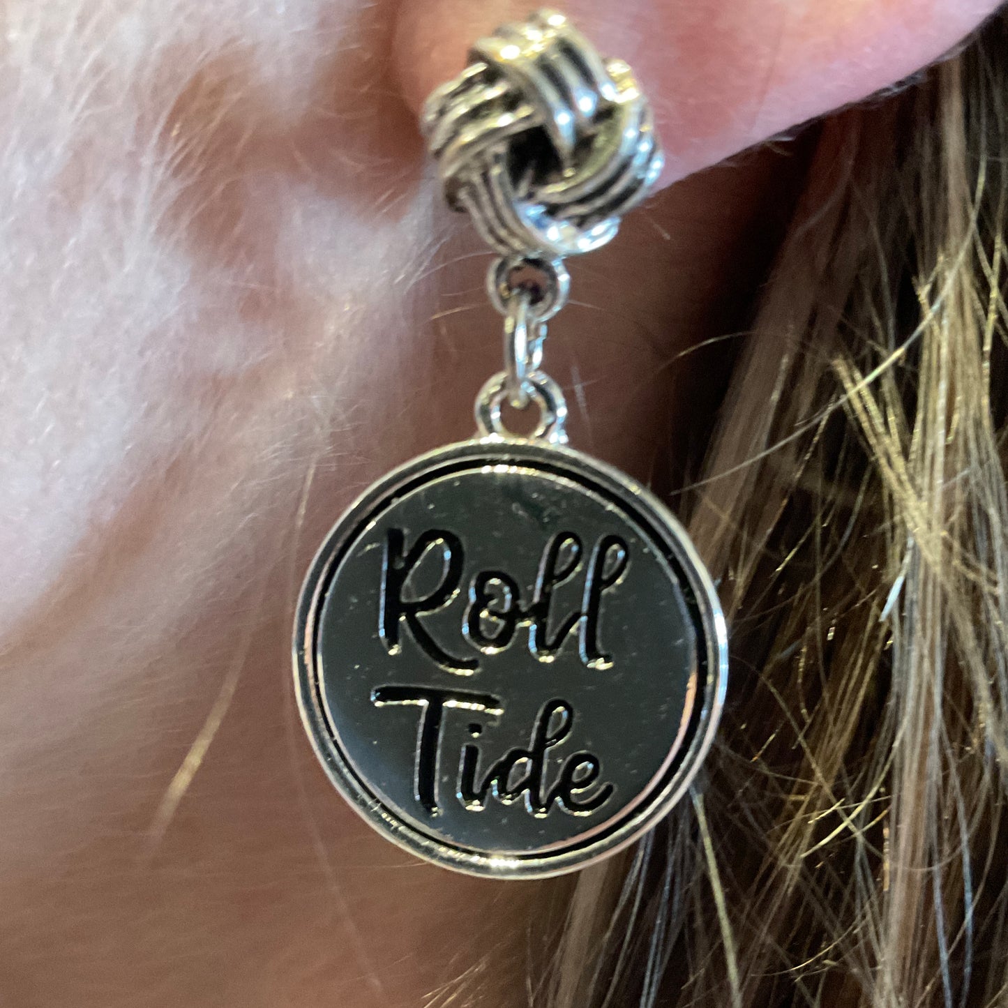 From The Heart Alabama Roll Tide Round Earrings