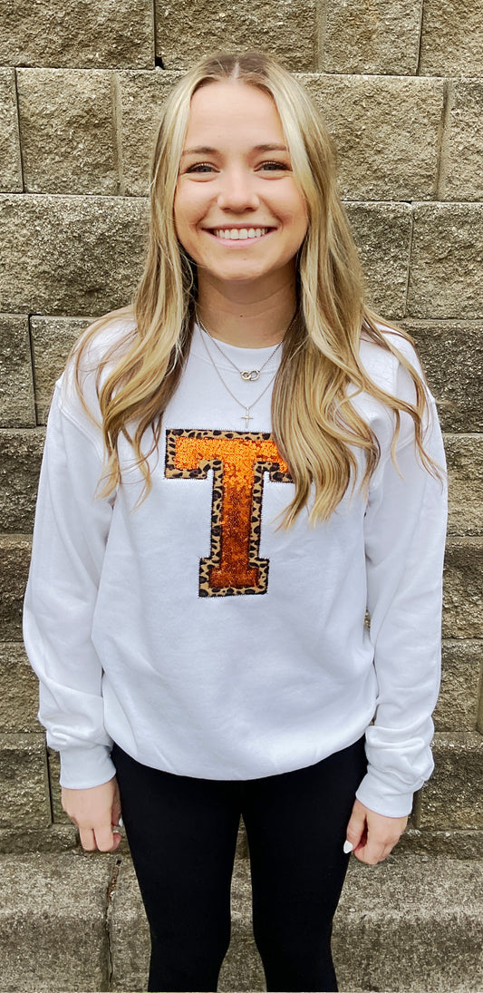 Southern Belle Tennessee Sequin Logo Womens Pullover Sweatshirt