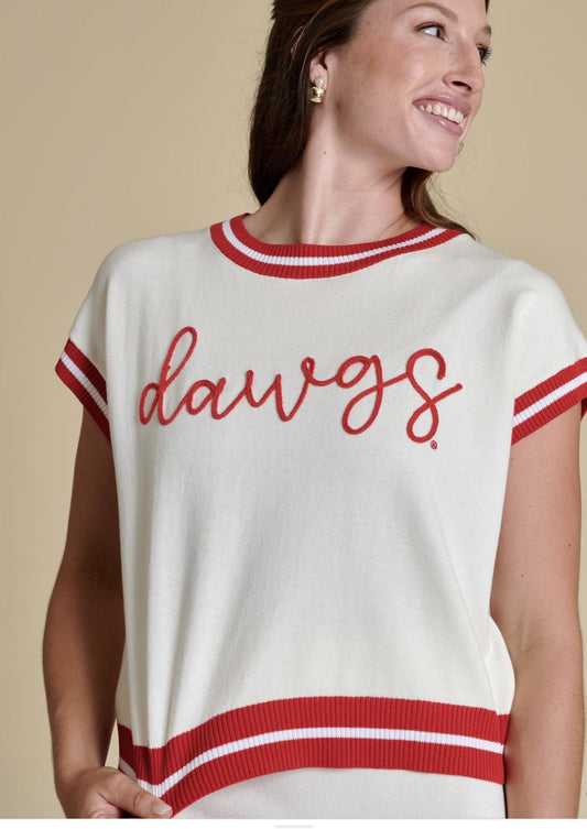 Stewart Simmons UGA The Embroidered Varsity Sweater Womens