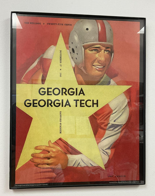 UGA 1948 Gameday Poster Framed UGA vs Ga Tech