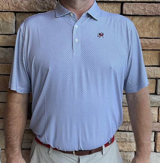 Cutter & Buck UGA Black Pike Eco Diamond Dot Print Mens Polo