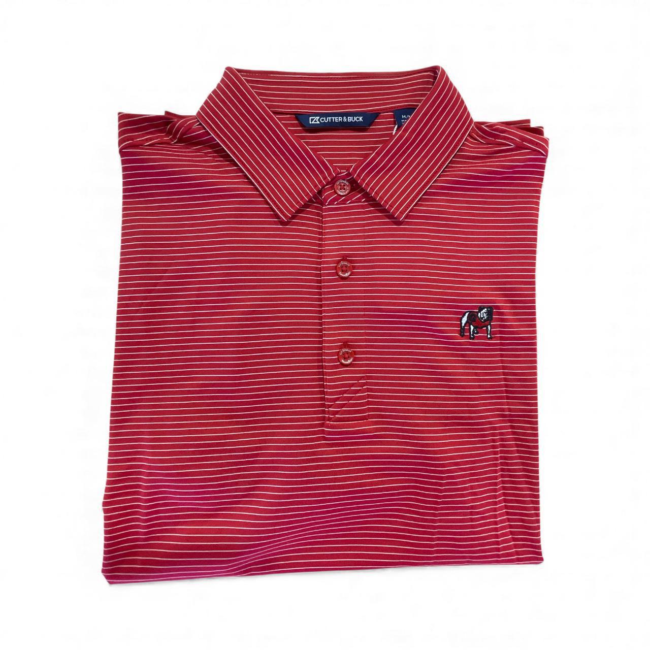 Cutter & Buck UGA Red Forge Pencil Stripe Mens Polo