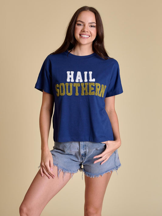 Stewart Simmons Georgia Southern The Boxy Chenille Shirt Womens