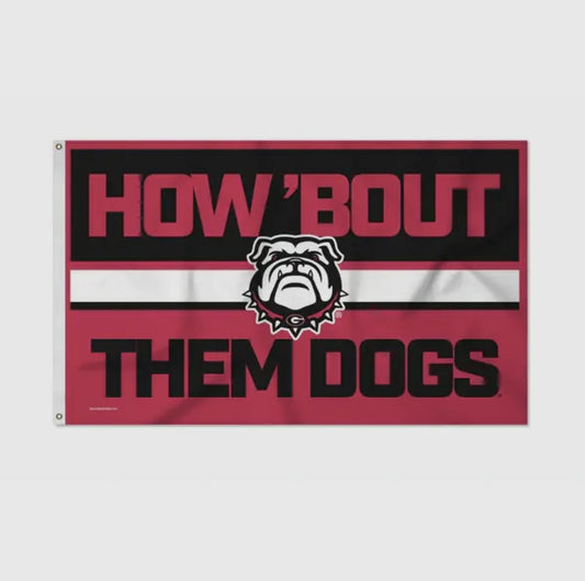 Rico Ind UGA “How bout them dawgs” 3x5 Premium House Flag