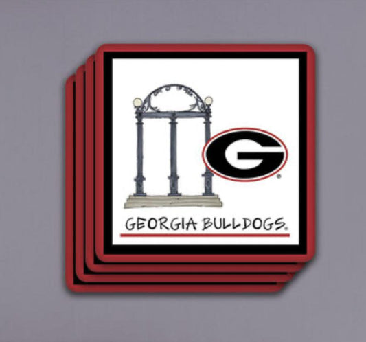 Magnolia Lane UGA 4 PC Coaster Set