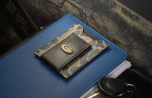 Zep-Pro UGA Magnetic Camo Leather Money Clip Wallet