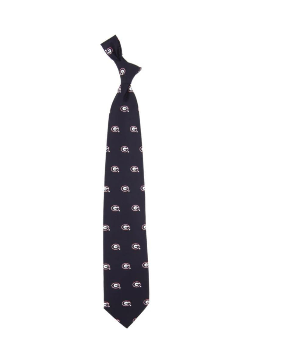 Eagles Wings UGA Mens Black G Necktie