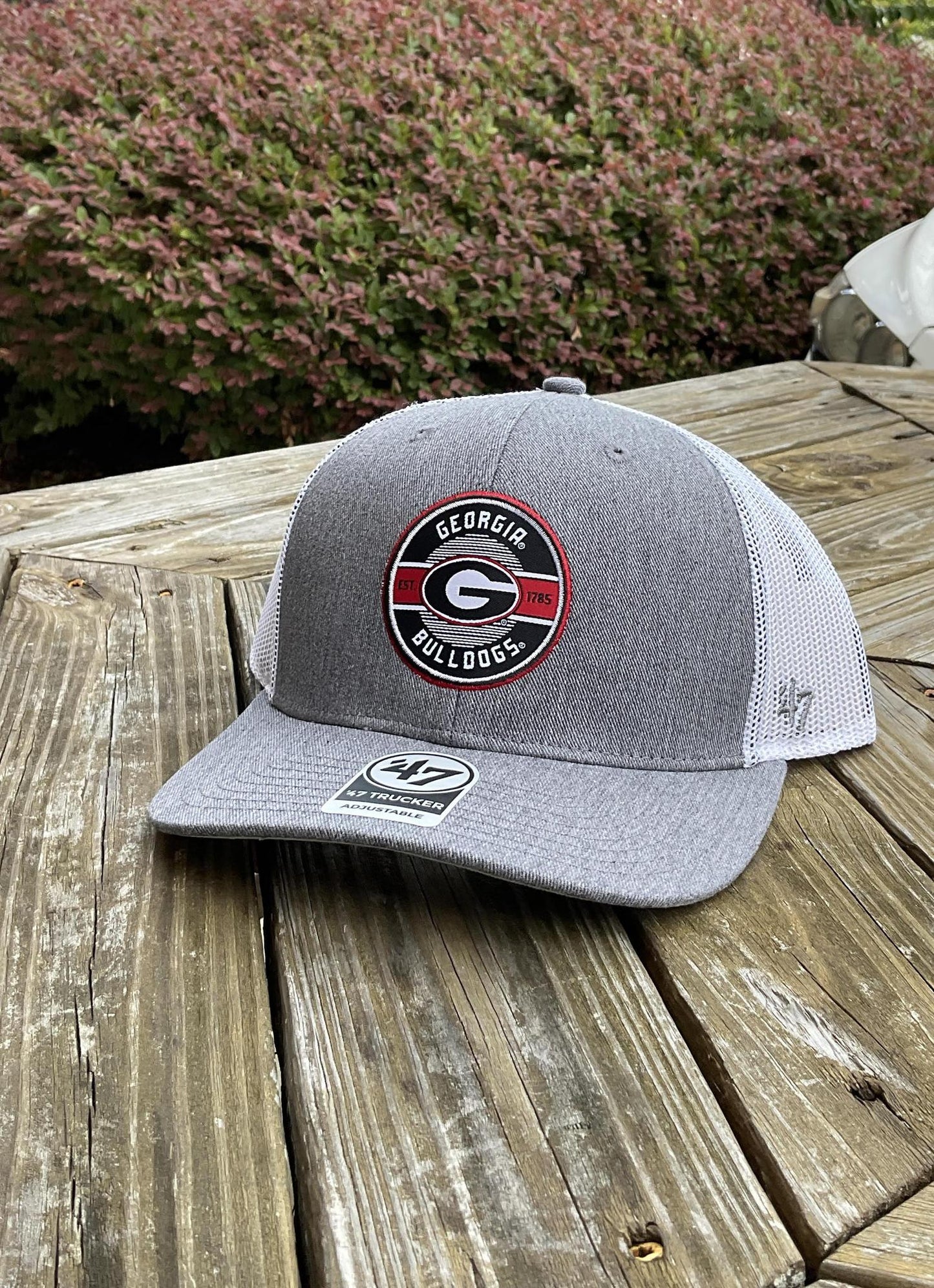 '47 Brand UGA Charcoal Hash Mark Adjustable Trucker Hat