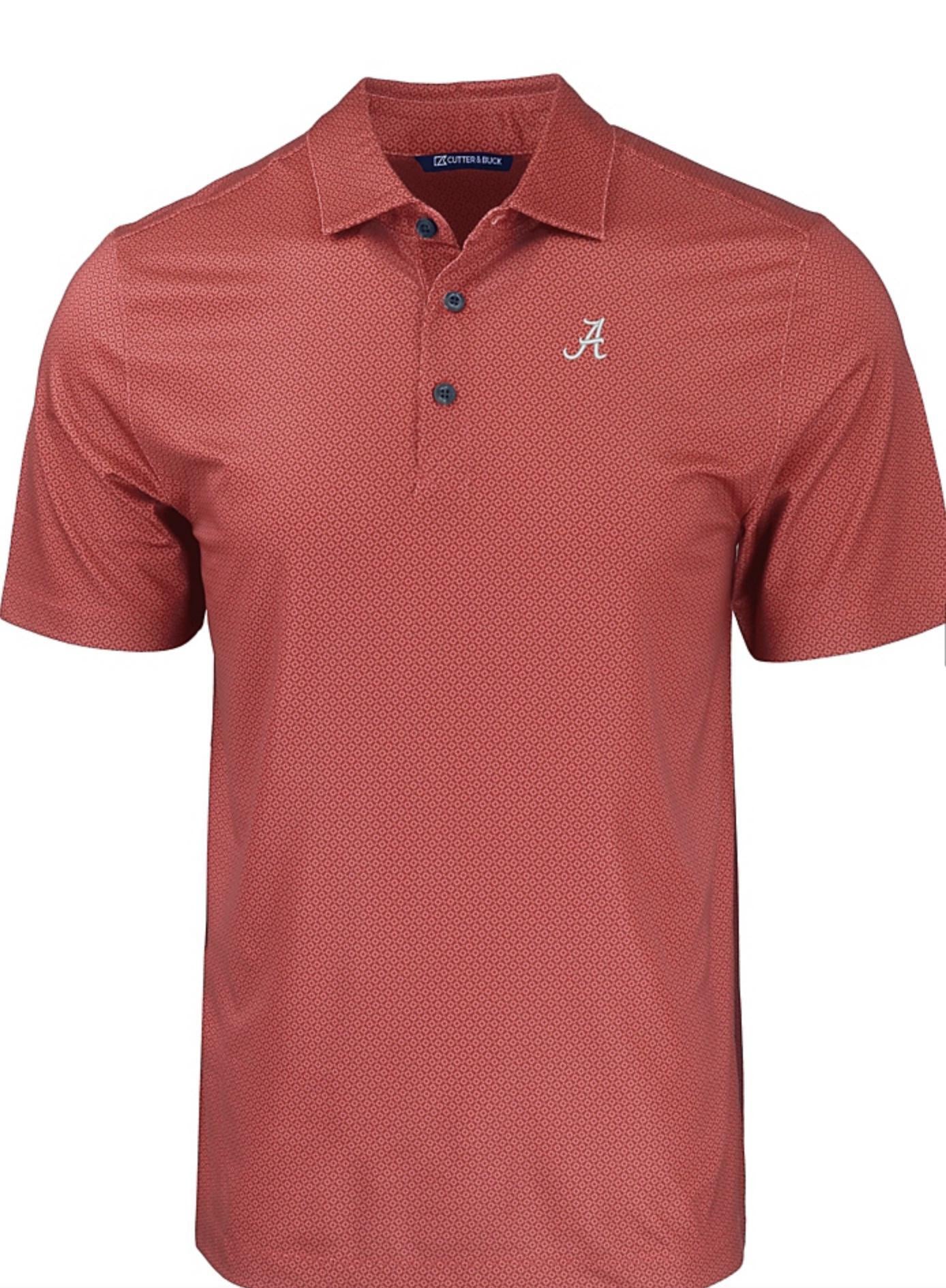 Cutter & Buck Alabama Mens Pike Eco Tonal Geo Print Recycled Polo