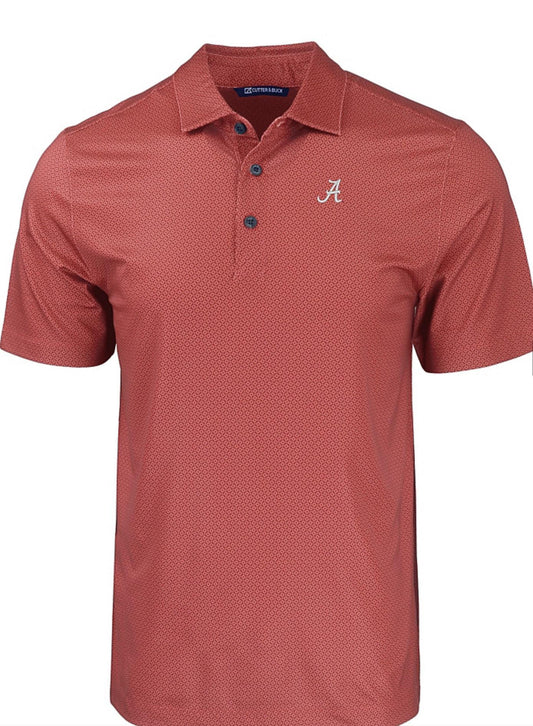 Cutter & Buck Alabama Mens Pike Eco Tonal Geo Print Recycled Polo