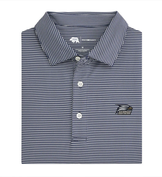 Onward Reserve Georgia Southern Blue Birdie Stripe Mens Polo Shirt