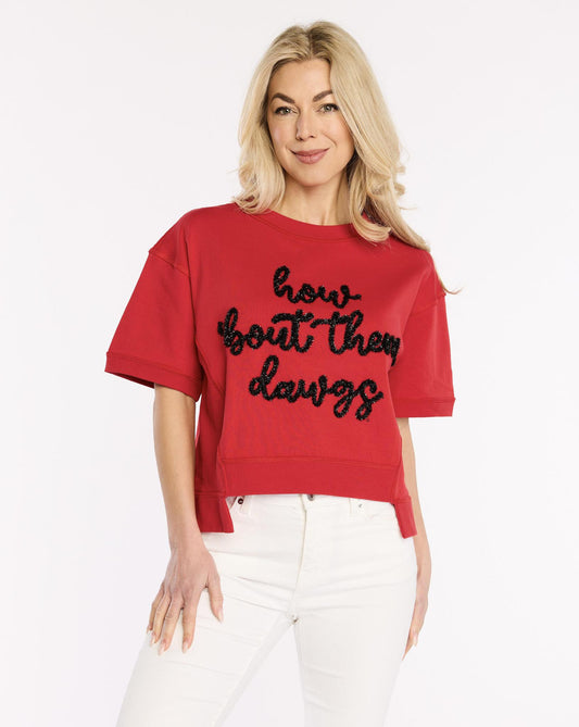 Stewart Simmons UGA The Glitter Script Boxy Top Womens
