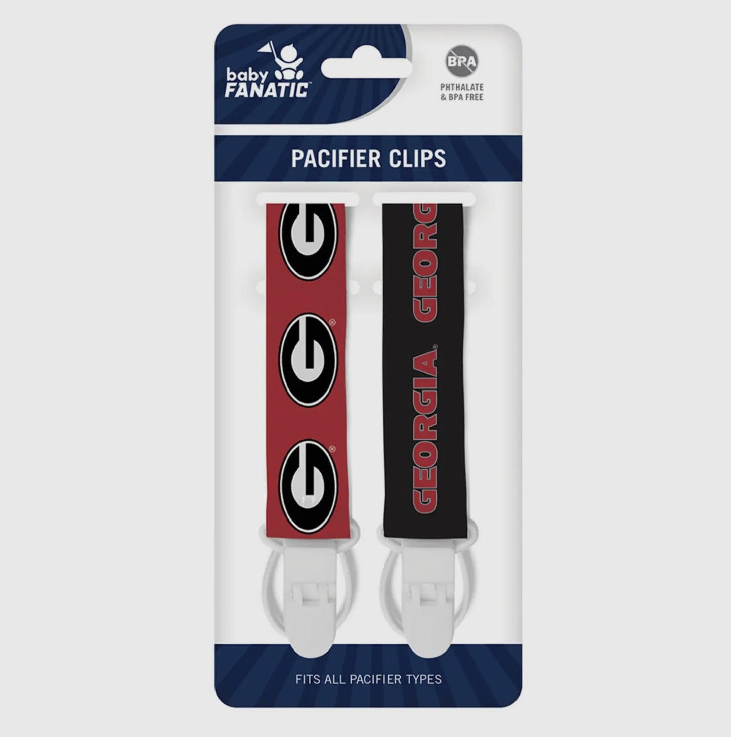Masterpieces Puzzles UGA Pacifier Clip Set 2-Pack
