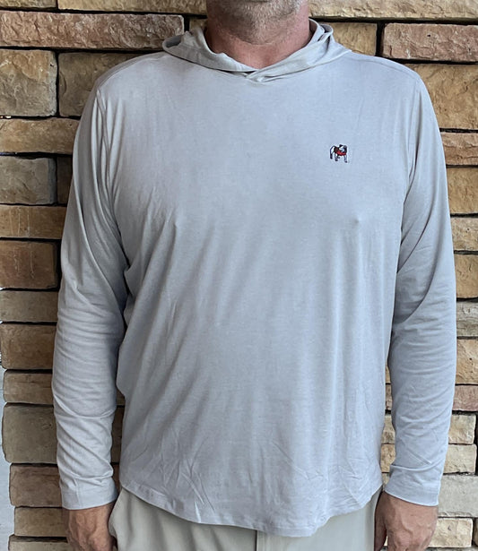 Cutter & Buck UGA Coastline Epic Comfort Eco Hooded Mens Shirt Concrete