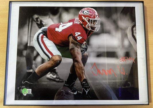 Georgia Bulldogs Auto Pic Travon Walker With Coa