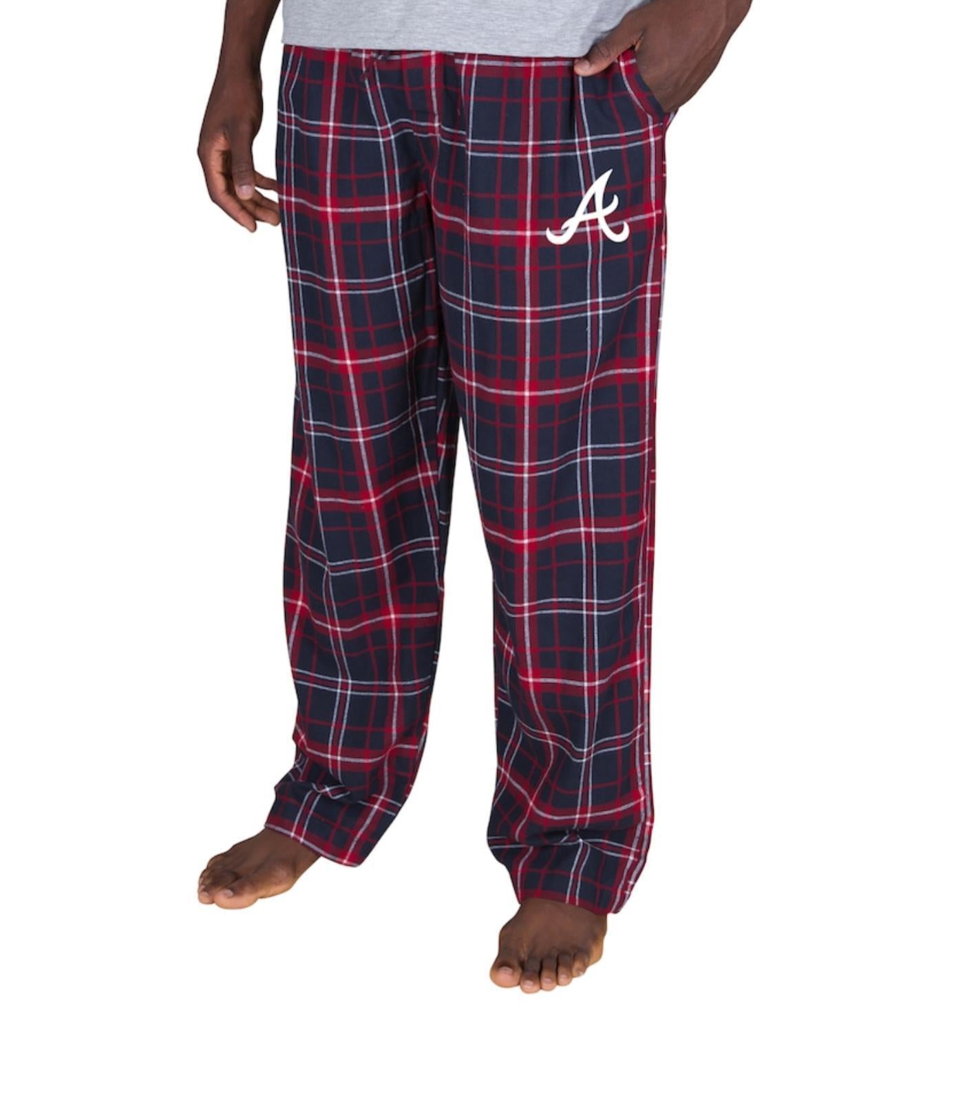 College Concepts Atlanta Braves Mens Ultimate Plaid Flannel Pajama Pants