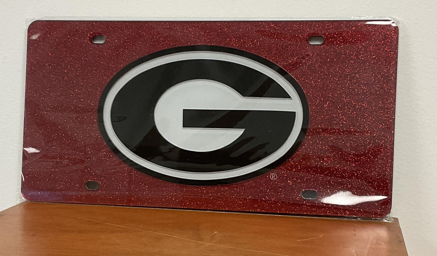 Wincraft UGA Red Glitter G License Plate