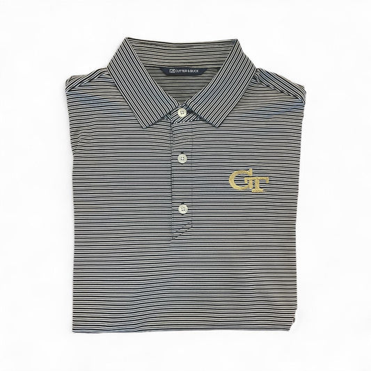 Cutter & Buck Georgia Tech Mens Forge Eco Double Stripe Recycled Polo