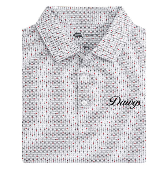 Onward Reserve UGA Mens Dawgs Vintage Script Tailgate Games Performance Polo