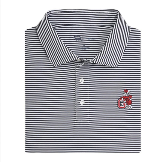 Onward Reserve UGA Mens Vintage Dawg Echo Black Stripe Performance Polo