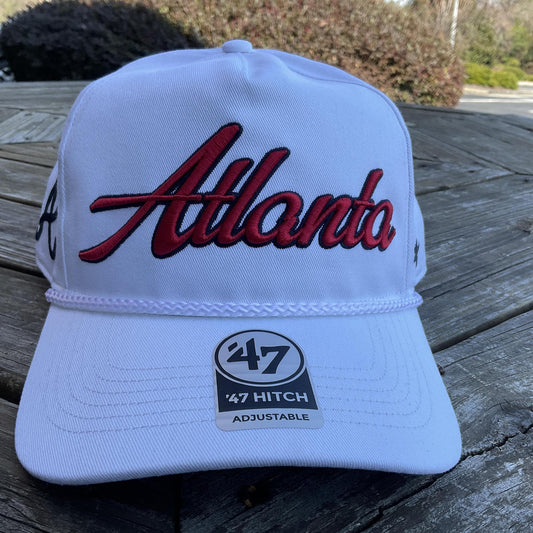 '47 Brand Atlanta Braves White Overhand Adult Hitch Hat