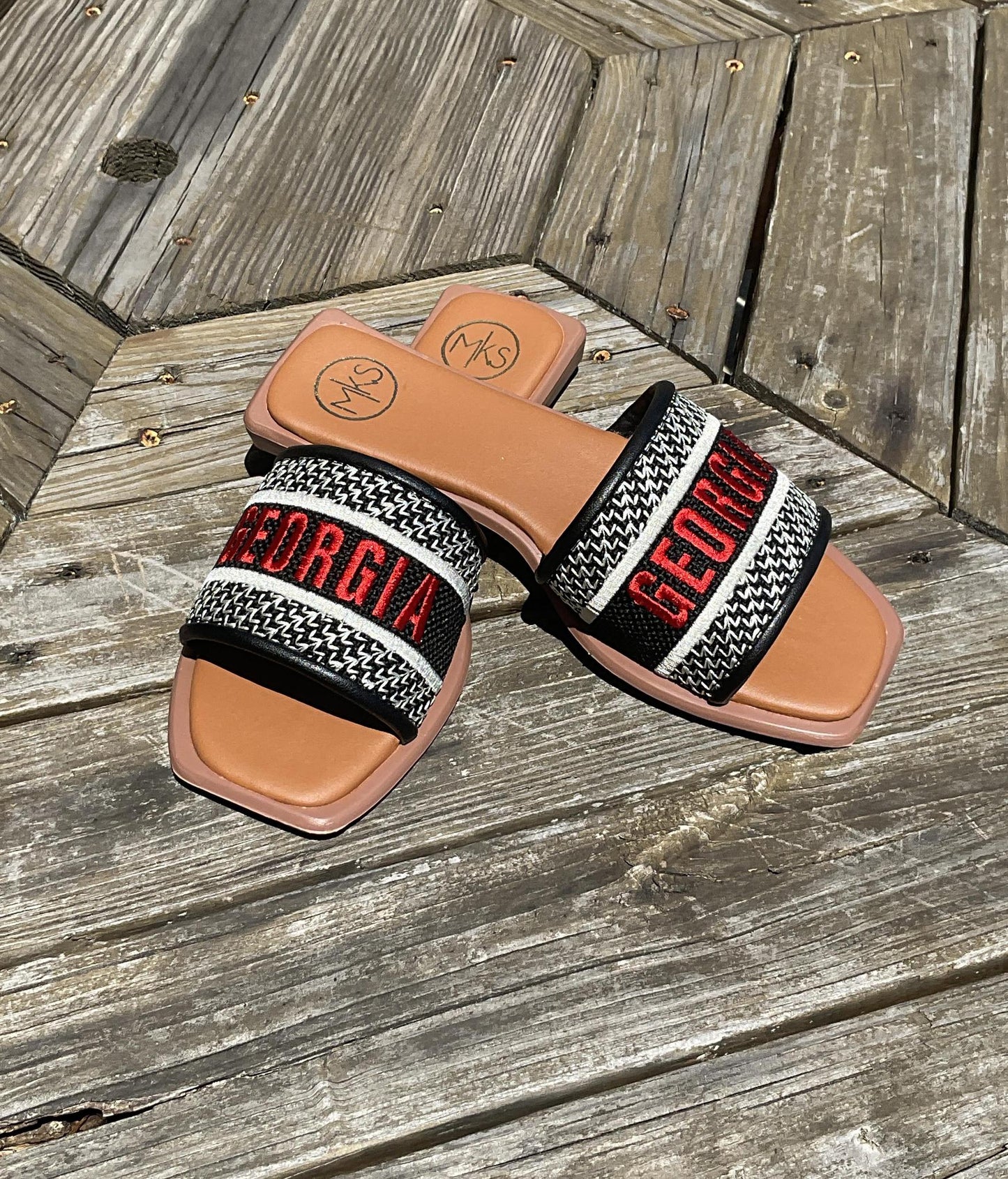 Maker's Shoes UGA Bobbie B/R Womens Game Day Sandals