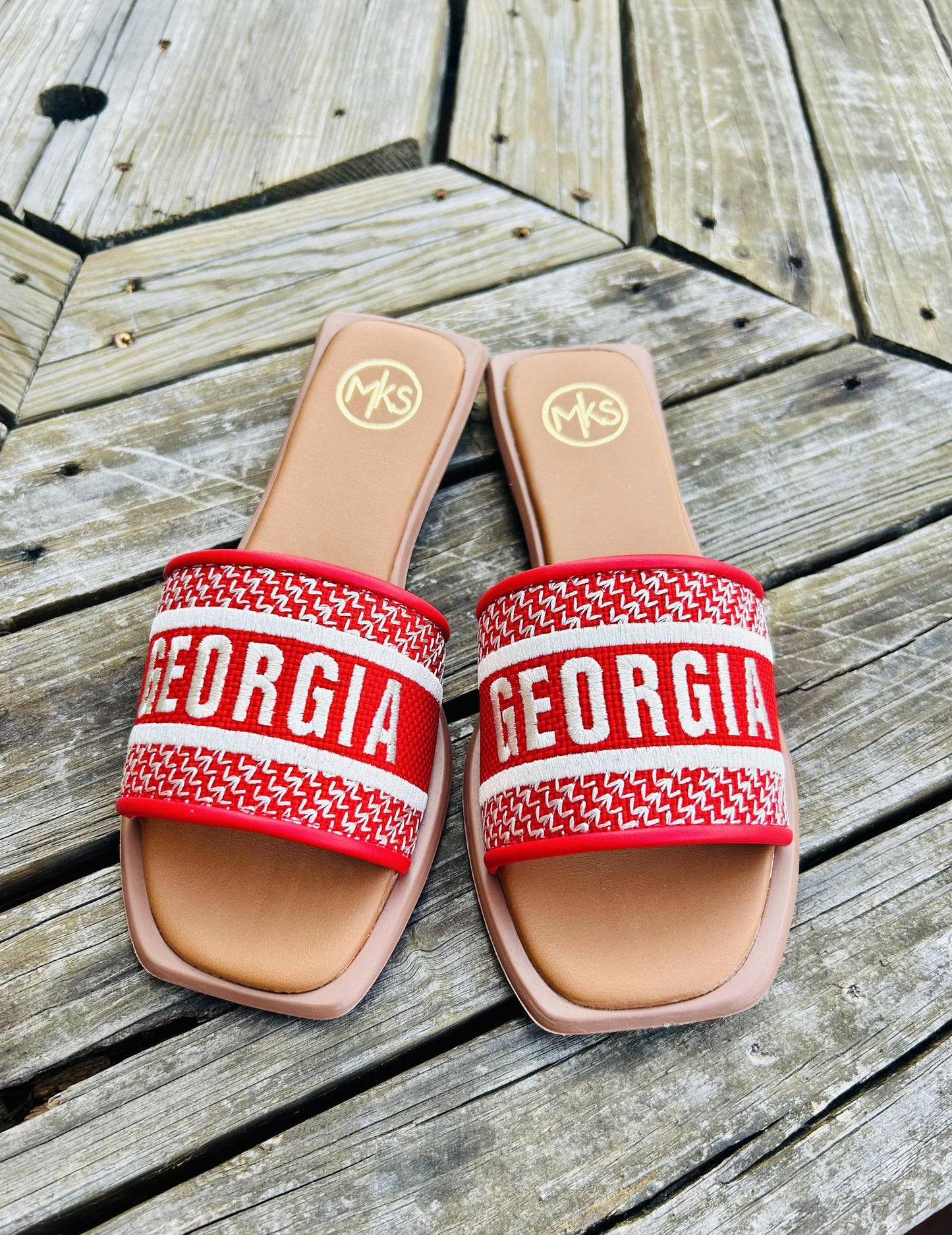 Maker's Shoes UGA Bobbie Womens Red Game Day Sandals