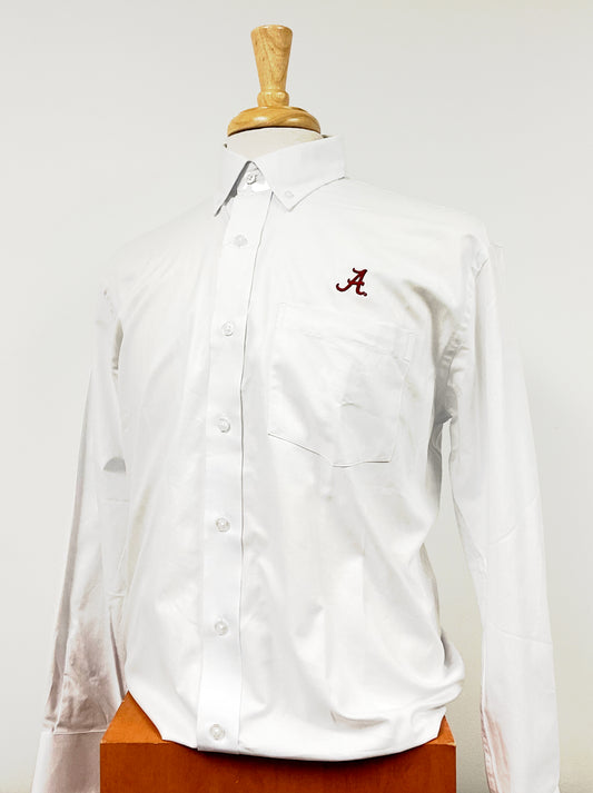 Southern Collegiate Alabama Mens Dress Shirt (White)