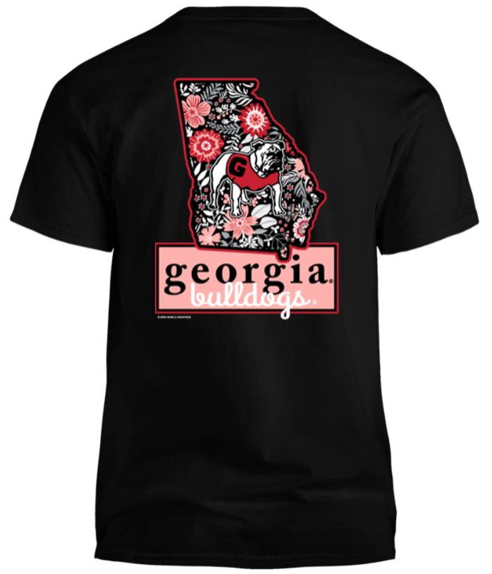 New World Graphics UGA Floral State Unisex T-Shirt